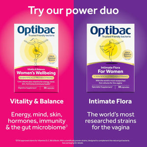 Optibac Probiotics Women'S Wellbeing - Scientifically Proven Friendly Bacteria plus Vitamins for Vitality and Balance - a Powerful All-Round Supplement for the Stresses of Daily Life - 30 Capsules