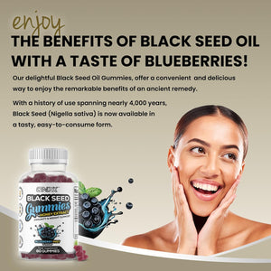 Black Seed Oil 2000Mg Gummies - Natural Immune Support & Antioxidant Boost - 60 Vegan Gummys