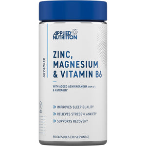 Applied Nutrition Zinc, Magnesium & Vitamin B6 with Ashwagandha Capsules - Natural Support for Hormonal Balance, Sleep Support & Stress Relief - 90 Capsules (30 Servings)
