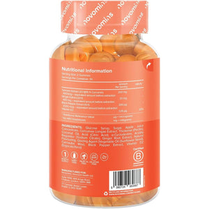 Turmeric Gummies – 4000Mg High Strength Turmeric and Ginger Gummies with Curcumin, Black Pepper & Vitamin D – Tumeric Supplements Joint Support –Immunity, Muscle & Bone – Novomins