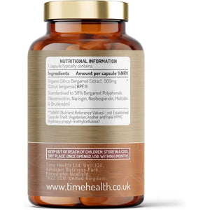 Organic Citrus Bergamot Extract - 120 Capsules - High Strength 38% Bergamot Polyphenols - 500Mg - Clinically Studied BPF® - UK Made Supplement - Zero Additives - GMP Standards - Vegan