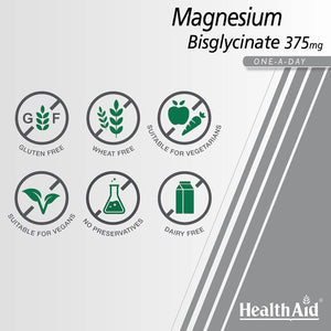 Healthaid Magnesium Bisglycinate Vegan Tablets, 60-Count