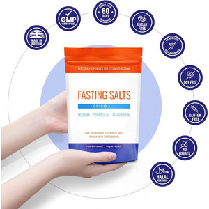 Nutri-Align Fasting Salts Electrolytes Powder | 400G Sodium Potassium Magnesium Electrolytes | Pure Unflavoured Fasting Electrolytes | Sugar Free & Filler Free | Made in the UK