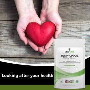 Bodygenix Bee Propolis Capsules - 1000Mg Antioxidant Antibiotic Boost Immune System Natural Food Supplement - 60 Caps 2 Month Supply