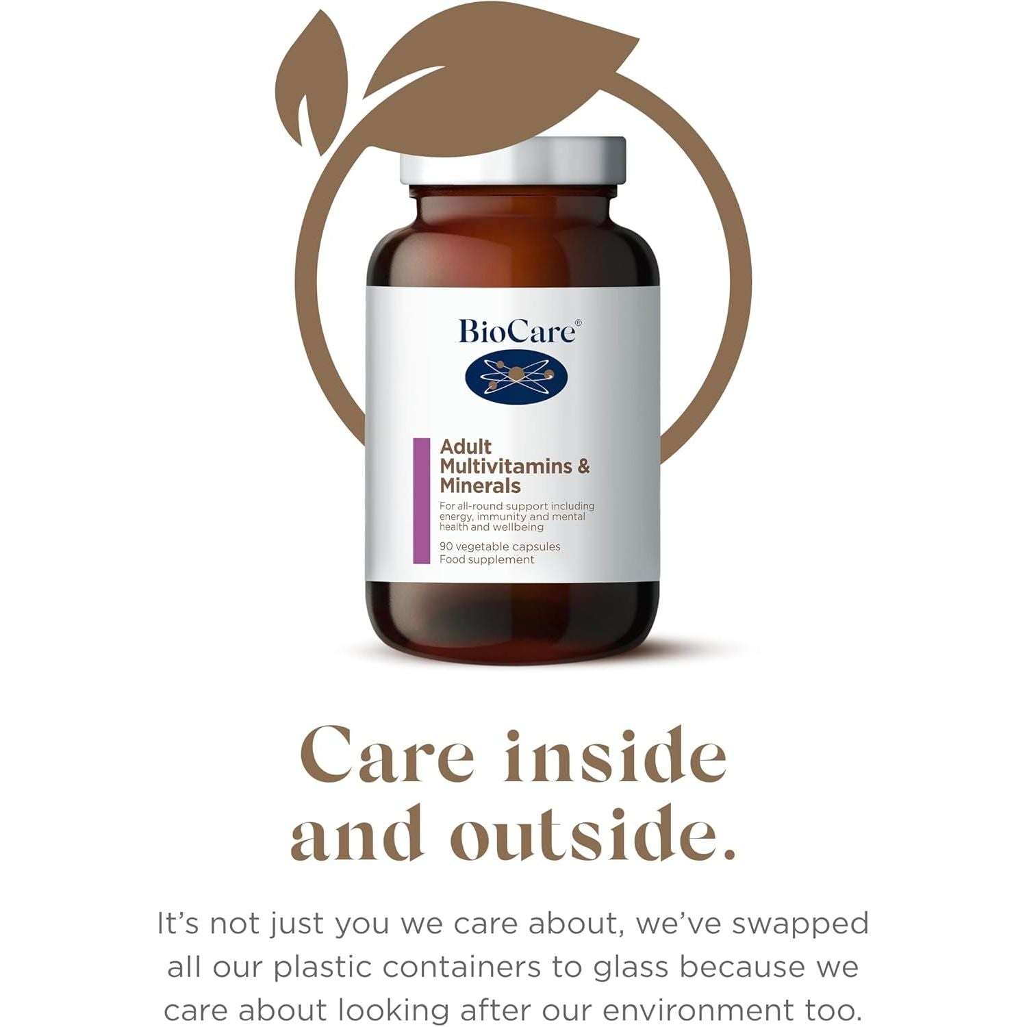 Biocare - Adult Multivitamins & Minerals - for All-Round Support Including Energy, Immunity and Mental Health and Wellbeing - 90 Capsules
