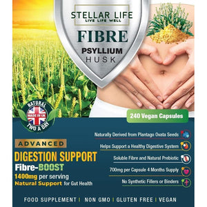 240 X Psyllium Husks Fibre Supplement – 1400Mg per Serving – Naturally High in Soluble Fibre – High Strength Vegan Capsules – 4 Months Supply – Made in the UK