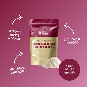 Pure Origins Bovine Collagen Powder 400G - Grass Fed, Grass Finished Pure Unflavoured Premium Hydrolysed Bovine Collagen Peptides Powder (Type 1 & 3) Collagen Supplement for Women & Men