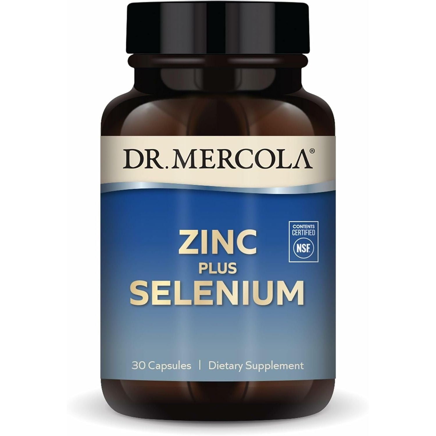 Dr. Mercola Zinc plus Selenium Dietary Supplement, 30 Servings (30 Capsules), Supports Immune and Overall Health, Non GMO, Soy Free, Gluten Free