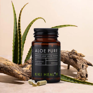 KIKI Health - Aloe Pure Capsules - 100% Freeze-Dried Aloe Ferox - Natural Digestive Cleanse & Gut Health Support - Bowel & Intestinal Health - Toxin Flush & Detox Supplement - 20 Capsules