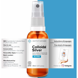 Premium Colloidal Silver Spray 40 PPM 30Ml ● 100% Natural ● Superior Concentration, Smaller Particles = Better Results ● Certified by 3 Independent Laboratories ● Choose a Specialist