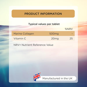 Healthspan Marine Collagen 500Mg (120 Tablets) | Hydrolysed Type I Marine Collagen | Support Your Skin, Bones & Joints | Added Benefits for Skin & Beauty | with Vitamin C