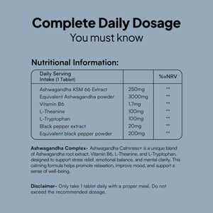 Wish Fusion Ashwagandha 3000Mg 90 Vegan Tablets - Ashwagandha High Strength for Stress Relief, Deeper Sleep, Calmness, Focus & Hormonal Balance Ashwaganda KSM 66 Complex - UK Made