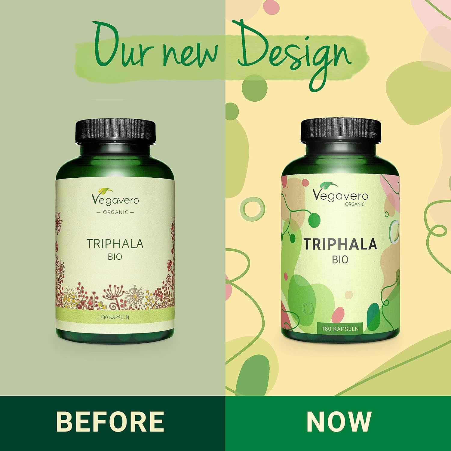 Vegavero Pure Triphala Powder Organic 1300 Mg | 180 Capsules (3 Month Supply) | NO Additives, Lab-Tested | Ayurveda Products | Gut Health Supplements & Immune System Booster | Vegan