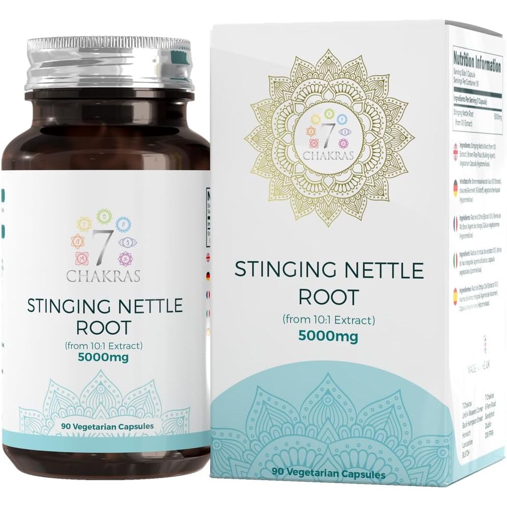 7C Stinging Nettle Root | 90 High Strength Stinging Nettle Root Capsules - 5000Mg Nettle-Root per Serving from 10:1 Extract | Non-Gmo, Gluten & Allergen Free | ISO Certified & Manufactured in the UK