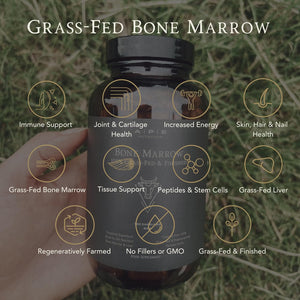 APE Nutrition Grass-Fed Bone Marrow Capsules - Health Supplements Rich in Collagen for Joint, Bone & Skin Support - 180 Freeze-Dried Capsules from Grass-Fed, Free-Range Cattle - 30-Day Supply