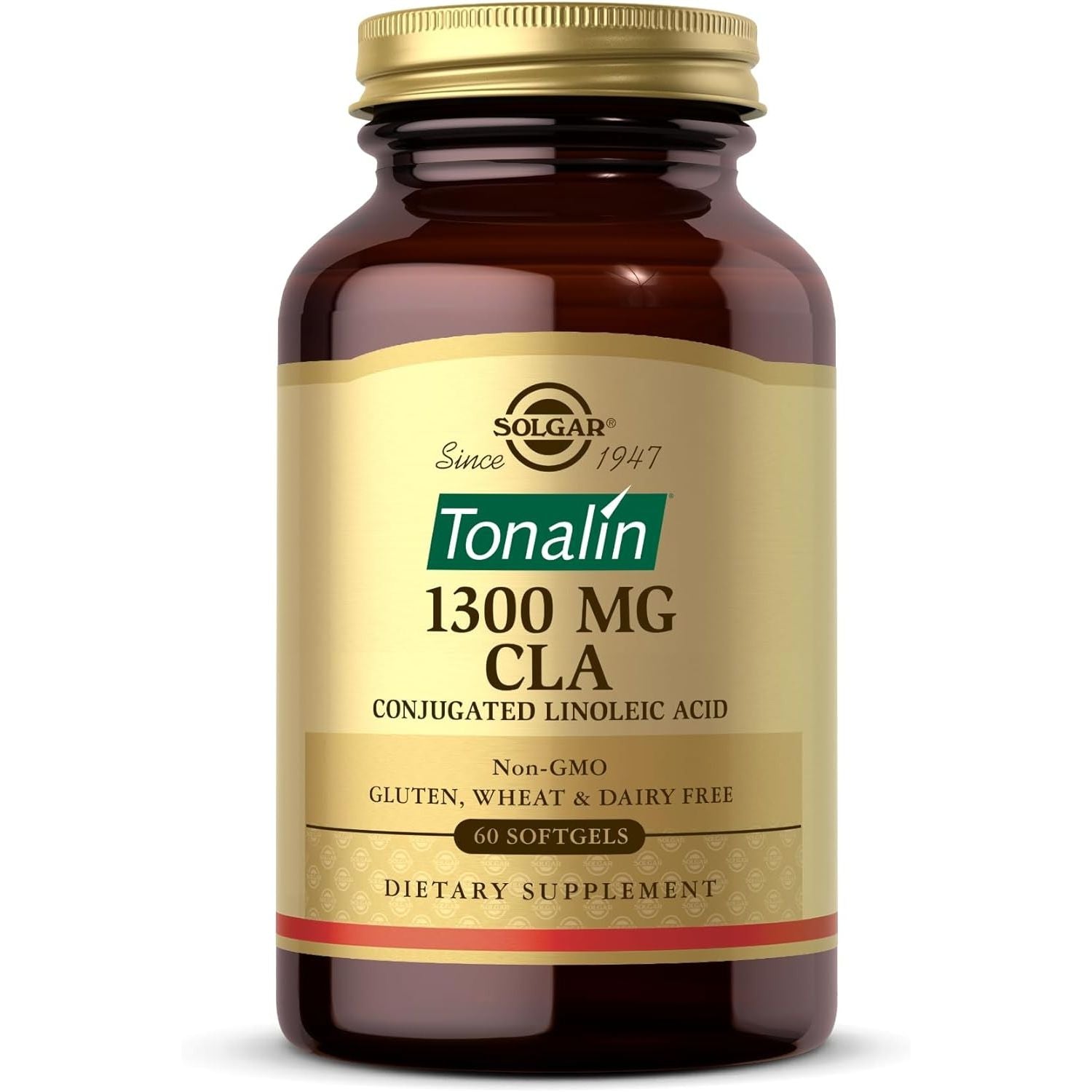 Solgar Tonalin CLA Softgels - Pack of 60 - Omega-6 Essential Fatty Acids - Derived from Safflower Seed Oil - Free from Sugar, Salt and Starch