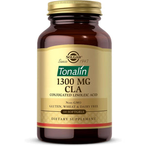Solgar Tonalin CLA Softgels - Pack of 60 - Omega-6 Essential Fatty Acids - Derived from Safflower Seed Oil - Free from Sugar, Salt and Starch