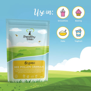 Organic Bee Pollen by Thehealthytree Company in Recyclable Packaging - Raw, Spanish Bee Pollen Granules 250G