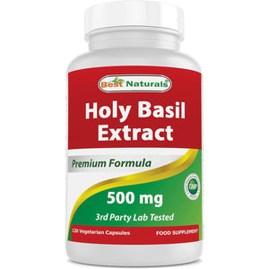 Best Naturals Holy Basil Extract 500 Mg 120 Vcaps (120 Count (Pack of 1))