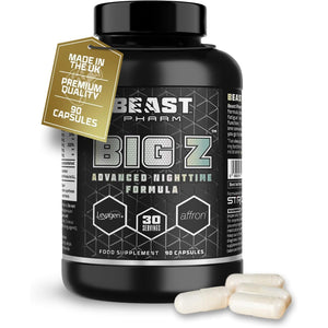 Beast | Big Z Magnesium Sleep Support Supplement with Superior Magnesium Glycinate (Bisglycinate & Gluconate Complex) plus Zinc | 90 Tablets