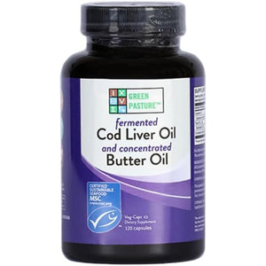 Green Pasture Blue Ice Royal Butter/Fermented Cod Liver Oil Blend - 120 Capsules