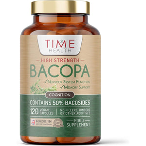 Bacopa Monnieri High Strength 50% Bacosides - Zero Additives - Pullulan (120 Capsule Bottle)