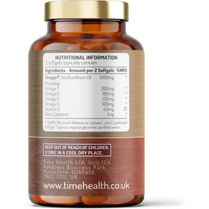 Wildcrafted Sea Buckthorn – Omega 3, 6, 7 & 9 – Optimal Eye & Skin Health – Carrageenan Free – Formulated with Premium Omegia® – Vegan, Kosher, Non-Gmo