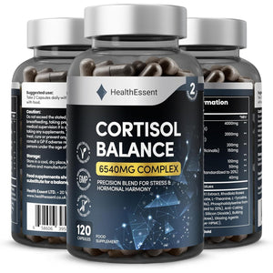 Cortisol Blend 6540Mg, Cortisol Reducing and Hormonal Harmony with Ashwagandha, Rhodiola Rosea, Magnesium, L-Theanine & L-Tyrosine - Cortisol Lowering Supplements – 120 Capsules by Healthessent