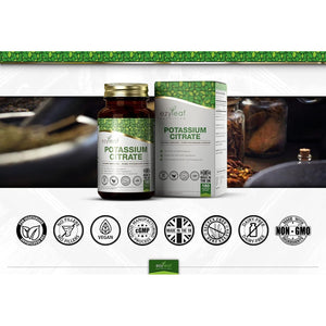 Ezyleaf Potassium Citrate | 180 High Strength Potassium-Capsules - 1000Mg Citrate per Serving | Potasium Supplements | Clean, No Fillers Formula | Vegan, Non-Gmo Gluten & Allergen Free | UK