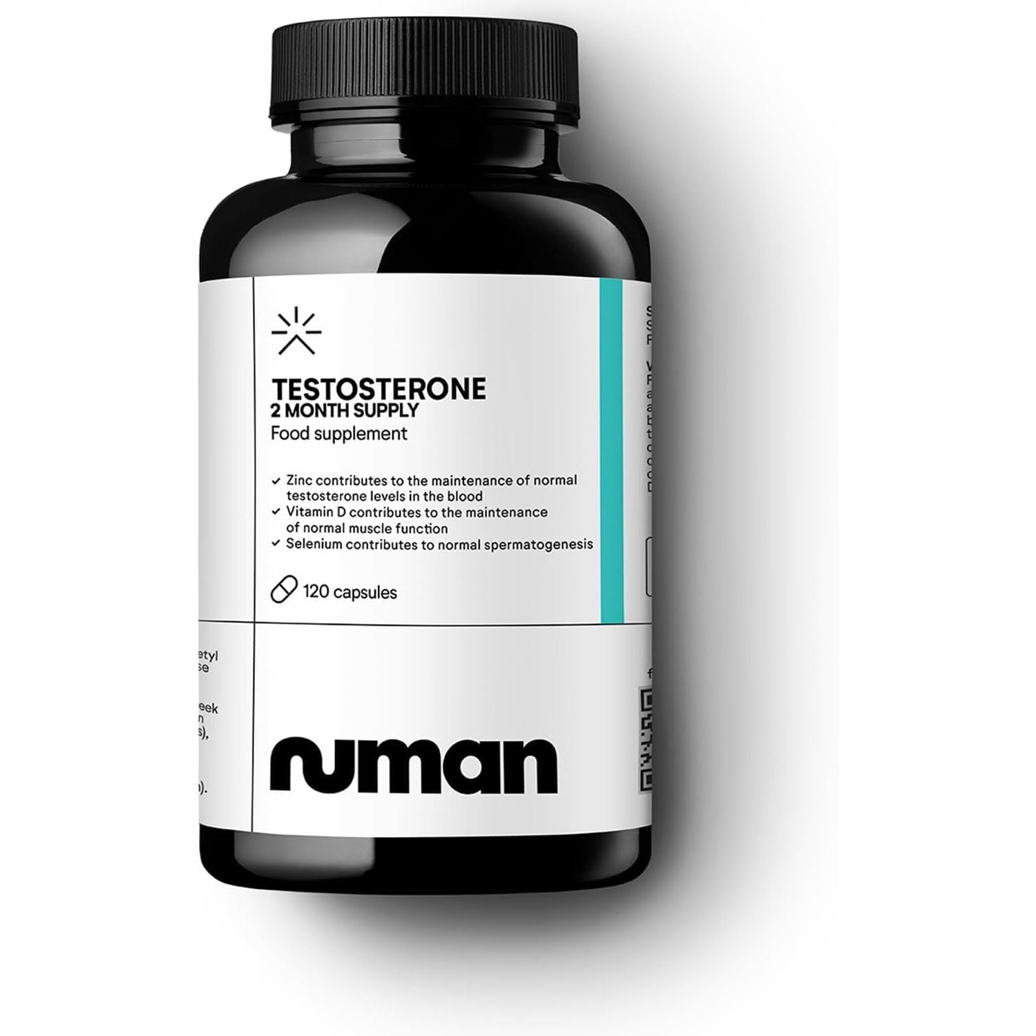 Numan Testosterone Pro - Maca Root, Tribulus Terrestris, Zinc, Ginseng - Testosterone Supplements for Men, Essential Vitamins & Minerals - 1100Mg per Serving - 120 Capsules