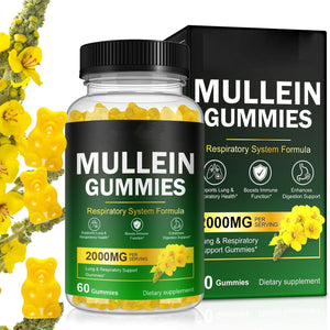 Mullein Gummies 2000Mg- Mullein Leaf Extract for Lungs, Lung and Respiratory System Support, Vegan