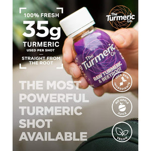 Turmeric, Ginger, Beetroot Shots - the Turmeric Co 7 Pack of Mixed Shots of Healthy, Vegan Shot Drinks, High Strength, Immune Support Made from Fresh Cold Pressed Turmeric and Ginger, Made in the UK