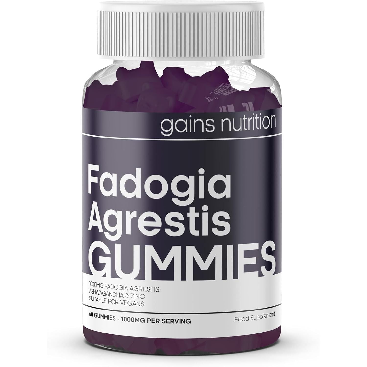 GN Fadogia Agrestis | 60 Fadogia Agrestis Gummies - 1000Mg per Serving with with Ashwagandha & Zinc - High Strength Fadogia-Agrestis Extract | Blueberry Flavour, Non-Gmo & Suitable for Vegans