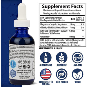Trace Minerals Fulvic Acid | Liquid Ionic Fulvic Acid | 250 Mg | Intestine, Digestion, Skin, Brain | Mineral Complex 72+ Minerals and Trace Elements, Ph Balance, Muscle Endurance, Hydration