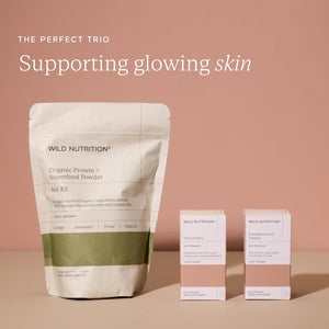 WILD NUTRITION Food-Grown® Complete Beauty Support | Hair Skin and Nails Vitamins for Women | Antioxidant & Collagen Formation Support | Hyaluronic Acid, Biotin, Zinc, Selenium & More | 60 Capsules