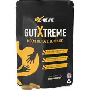 Biorevive Gut Xtreme – Advanced Gut Repair for Men & Women – Bloating Relief, Digestion Support & Gut Cleanse with Ginger, Dandelion, Fennel & Marshmallow – Reduces Water Retention & Soothes Gut Linin