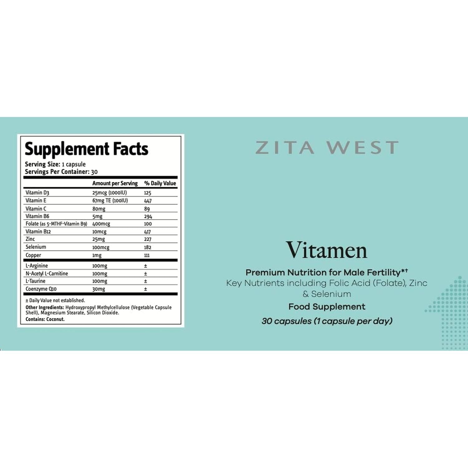 Zita West Couple Bundle - Vitafem & Vitamen Multivitamins - 60 Female Caps & 30 Male Caps (1 Month Supply)
