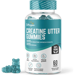 Bemorganic Premium Creatine Gummies - 5000Mg Creatine Monohydrate with Bcaas - Muscle Recovery & Performance Support - Sugar-Free - 60 Count