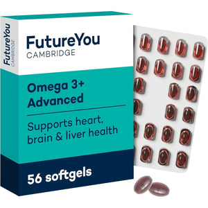 Omega 3+ Advanced Krill Oil Capsules – 28 Day Supply, 56 Softgels - High Strength Omega 3 Capsules High Strength for Brain Energy – Focus Supplement with DHA to Support Liver, Brain & Heart Health