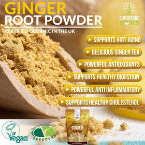 Organic Ginger Powder - Powerful anti Inflammatory & Antioxidant - Ideal for Cooking and Tea - Ginger Root Powder 300G