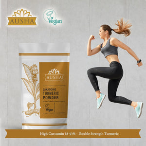 Ausha Lakadong Turmeric Root Powder 500G - 8-9% Curcumin - 1* GREAT TASTE AWARD 2025 - Joint Pain Relief - Use in Cooking, Turmeric Latte Powder, Tea - GREAT TASTE PRODUCER