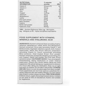 WILD NUTRITION Food-Grown® Complete Beauty Support | Hair Skin and Nails Vitamins for Women | Antioxidant & Collagen Formation Support | Hyaluronic Acid, Biotin, Zinc, Selenium & More | 60 Capsules