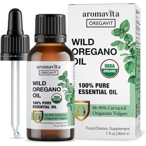 Wild Oregano Oil Organic - 100% Pure Undiluted Organic Wild Oregano Oil with 86-90% Carvacrol, Immune Support - Plant-Based, Herbal Supplement - Vegan, Non GMO, Gluten Free, 1Fl.Oz/30Ml