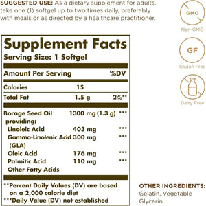 Solgar Super Starflower Oil 1300 Mg Softgels - Pack of 60 - with Omega-6 and GLA - Cold Pressed Oil - Easy to Swallow - Gluten Free