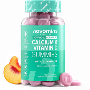 Calcium Gummies - 1 Month Supply - Vegetarian Formula with 400Mg Calcium, Vitamin D3 K2 (MK7) - Healthy Muscles and Bones - Alternative to Tablets & Vitamin D Tablets - Novomins