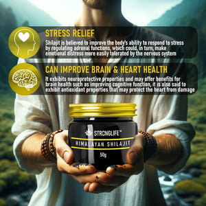 Shilajit Resin 50 Grams Stronglife Gold Grade Himalayan Shilajit | Natural Source of Fulvic Acid & 85+ Minerals for Energy Stamina Immune System | UK Lab Certified