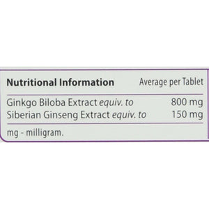 Vitabiotics Ultra Ginkgo and Ginseng Tablets - 60 Tablets