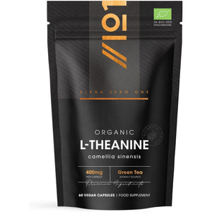 Organic L-Theanine 400Mg from Green Tea Extract - 60 Vegan Capsules (2 Months Supply) - High Strength Theanine Amino Acid Supplement - by Alpha01