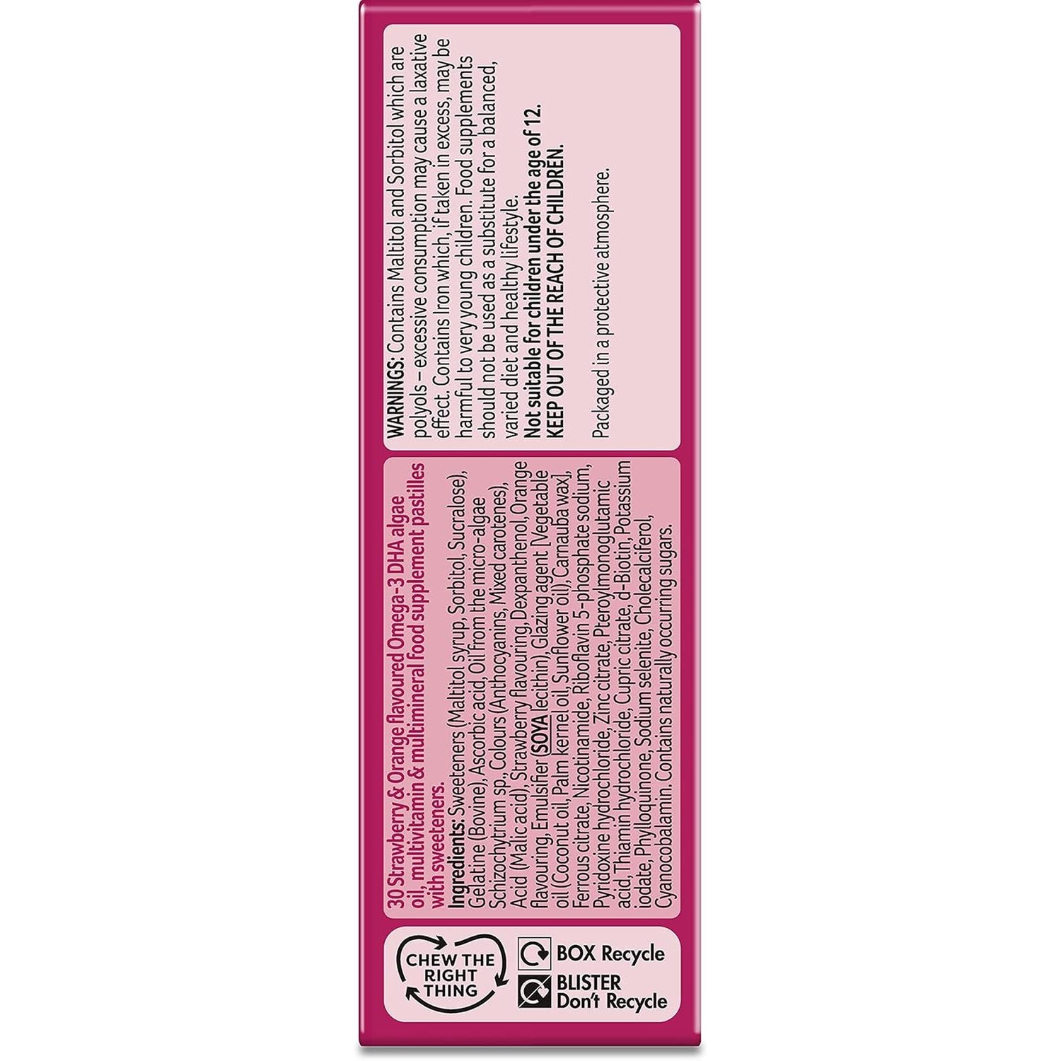 Bassetts Vitamins Pregnancy Omega-3 DHA Multivitamins & Multiminerals Strawberry & Orange Flavour 30 Gummy Pastilles