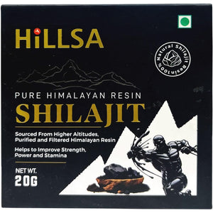 Hillsa Original 100% Natural Himalayan Pure Shilajit for Men & Women Tested with 85+ Trace Minerals & Rich Fulvic Acid 20Gm